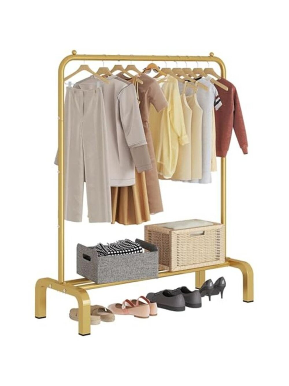 Standard Clothes Clothing Garment Rack with Storage Shelves Clothes
